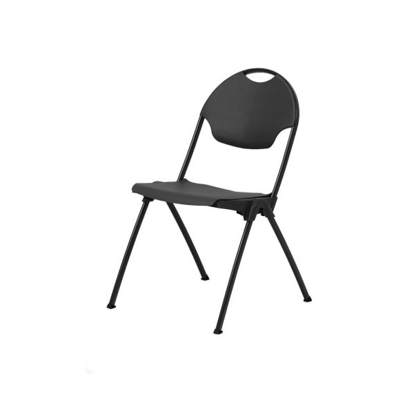 Mitylite Black Plastic Stacking Chair, Black Frame SWIFTSET STACKING Zoro
